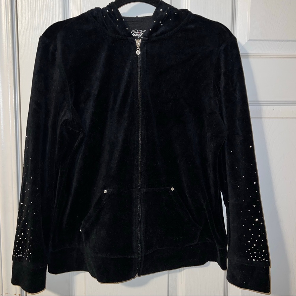 Style & Co Women’s Velour Zip Up Hoodie